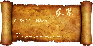 Győrffy Nóra névjegykártya